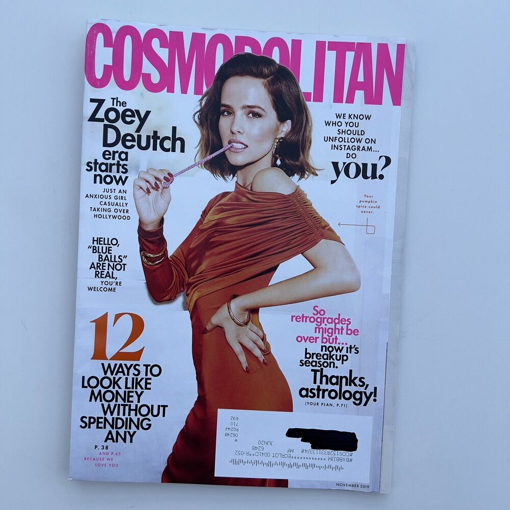 Cosmopolitan Zoey Deutch Era Starts 12 Looks VOL. 267 November 2019